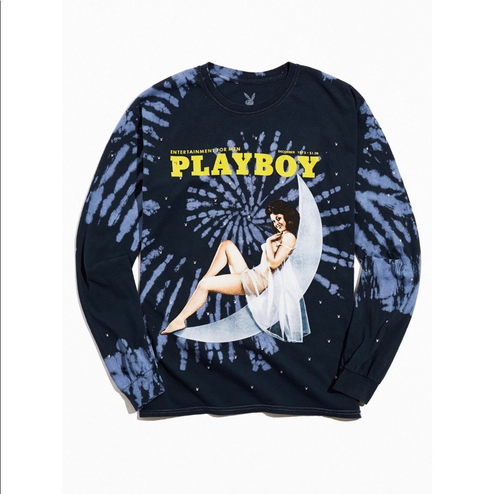 NWT PLAYBOY RETRO TIE-DYE L/S DEC 1973 T-SHIRT SIZE L
